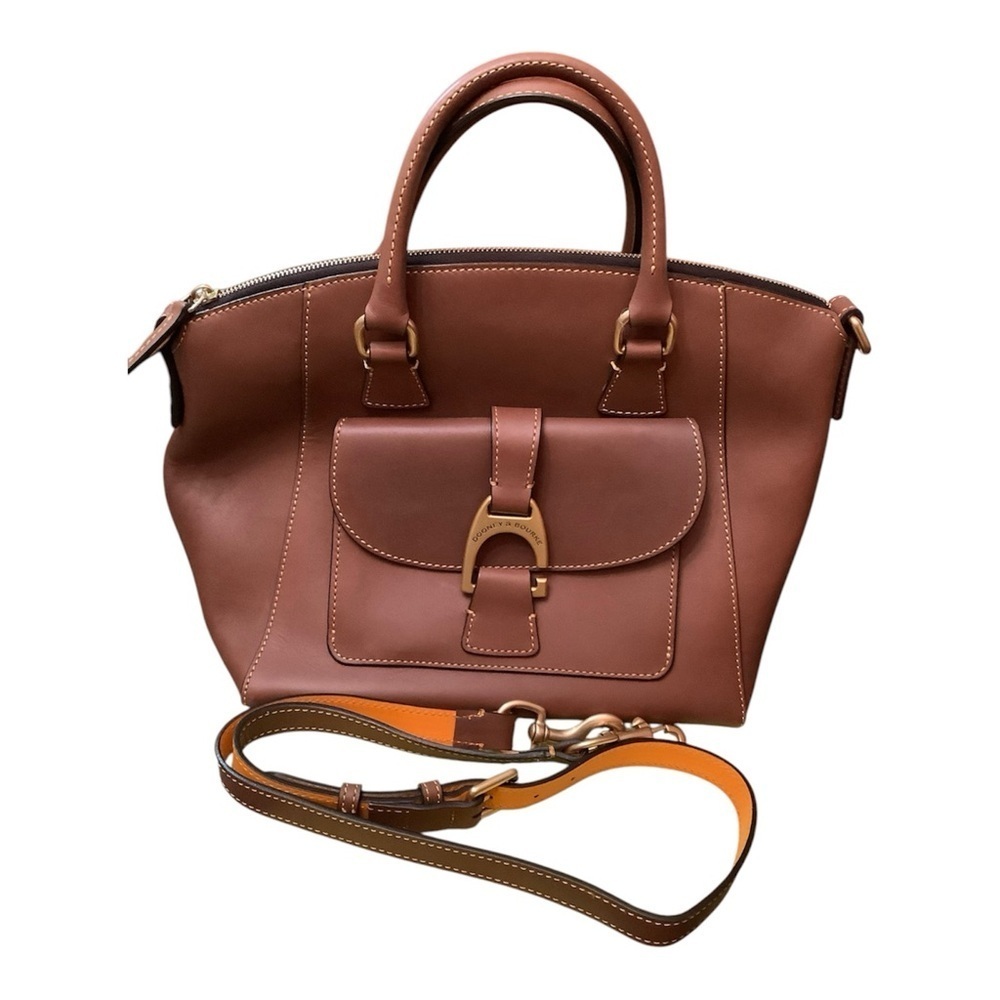 Dooney & Bourke Naomi Large Satchel Bag Caramel Brown Leather​​​​ - Picture 3 of 6